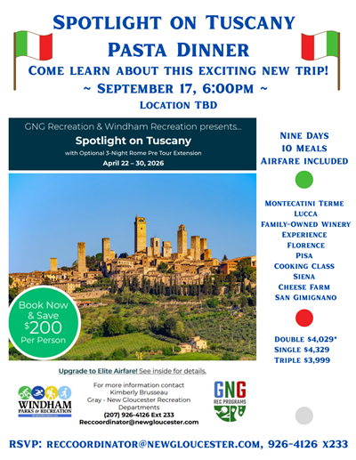 Spotlight on Tuscany Dinner